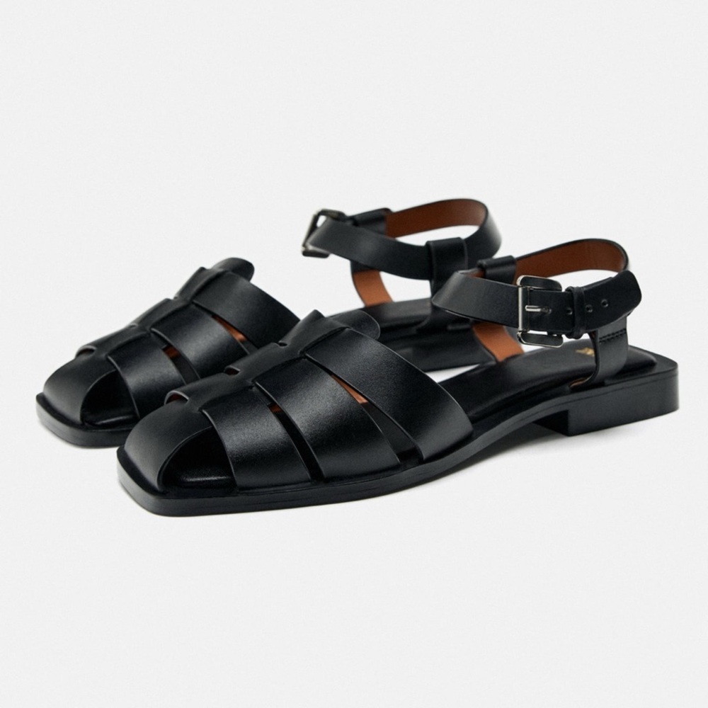 Zara Buckled Fisherman Sandals - Size 40
